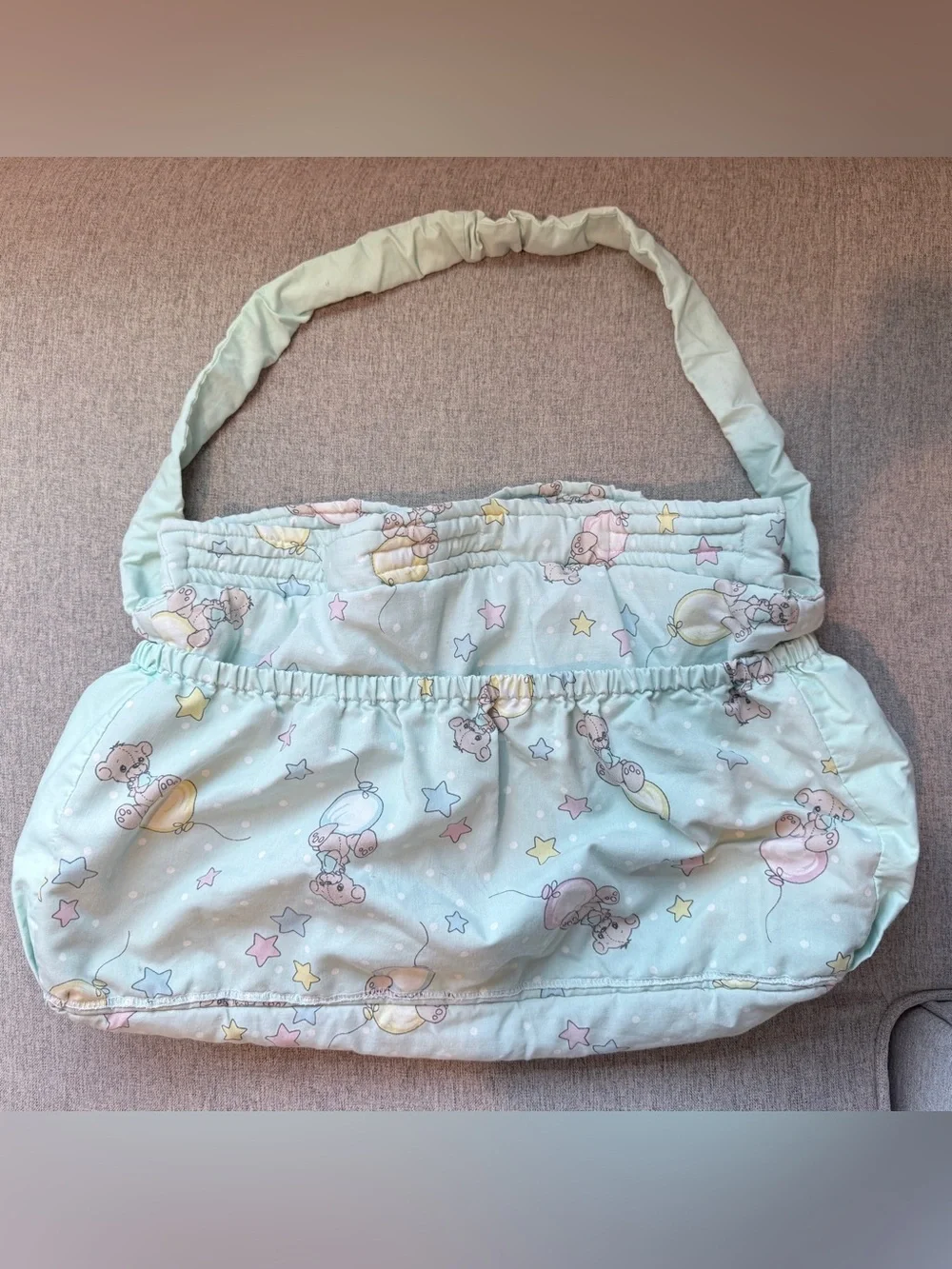 Rare Vintage Precious Moments Diaper Bag Pastel Teddy Bear Balloon Grandmacore